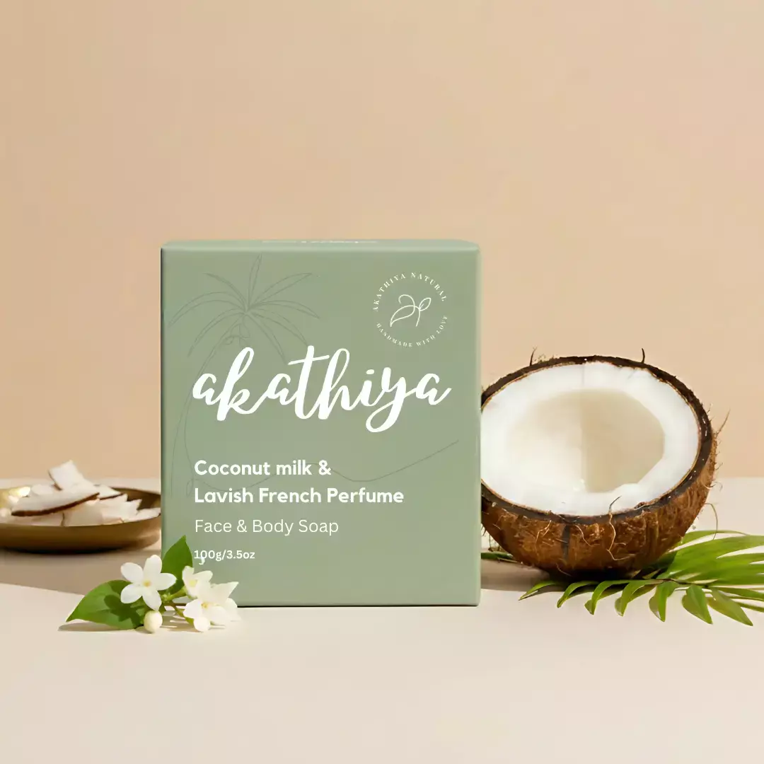  Cold process soap displayed with natural ingredients like oils and herbs